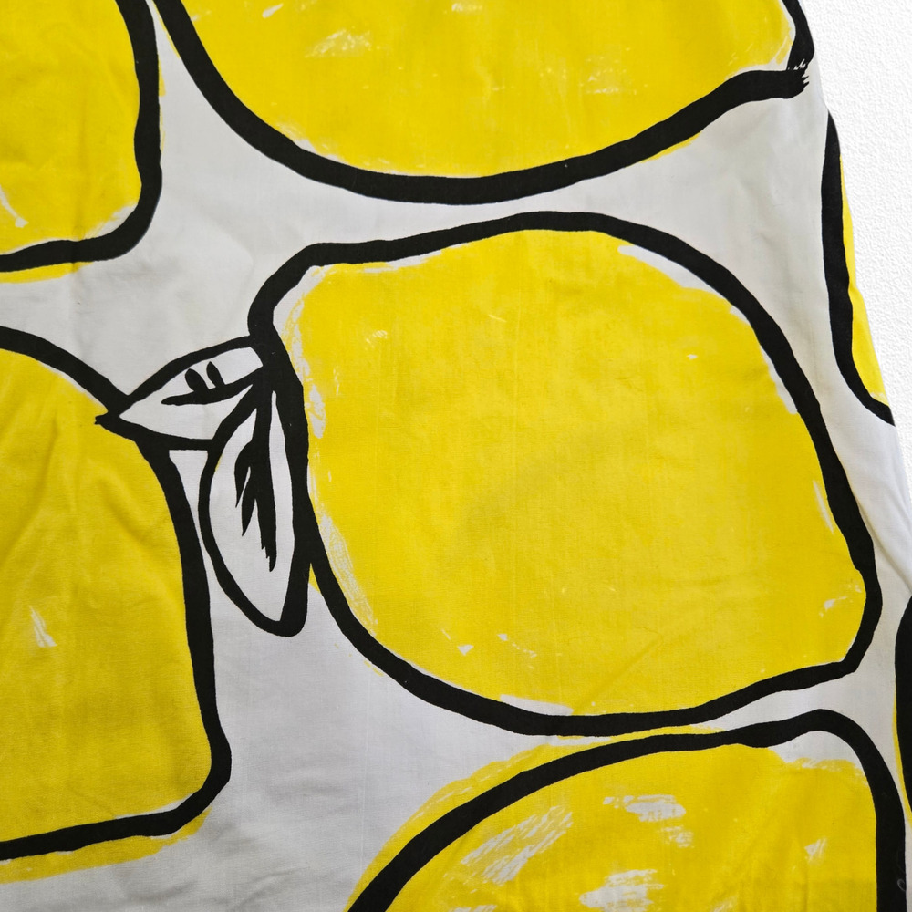 Y2K Vintage Anthropologie Odille Yellow Lemon Print Cotton A-Line Skirt Size 12 - Picture 5 of 9